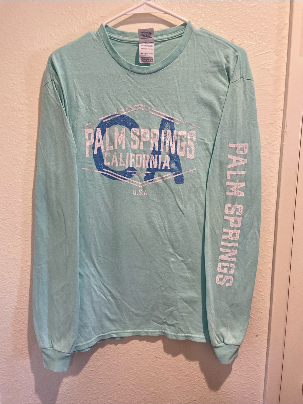 🔥 VTG 2000s Delta Pro Weight Palm Springs CA Graphic Long Sleeve Tee M 🌵